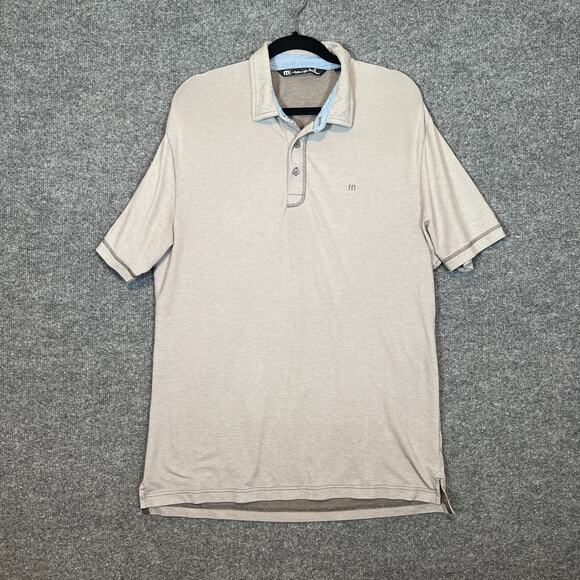 Travis Mathew Shirt Mens Large Gray Polo Shirt Stretch Short Sleeve Golf - Picture 1 of 10